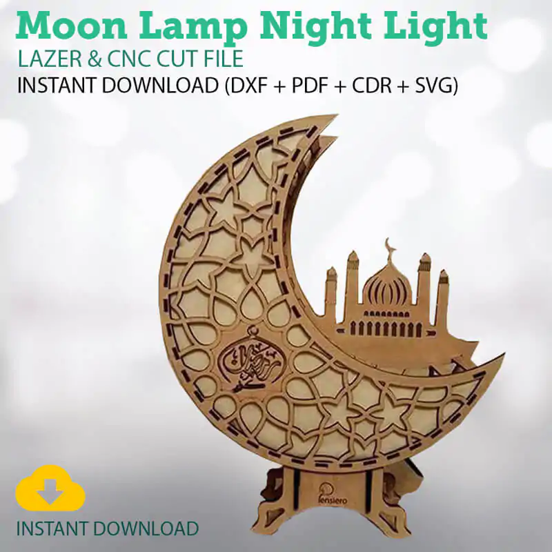 Decor Moon Lamp Night Light Template Free Vector